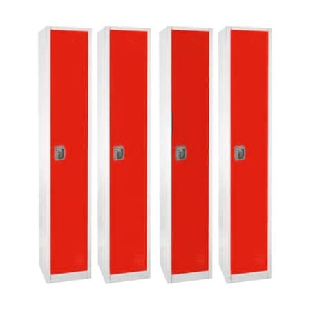 Adiroffice 12 in W, 12 in D, 72 in H, Steel ADI629-201-RED-4PK